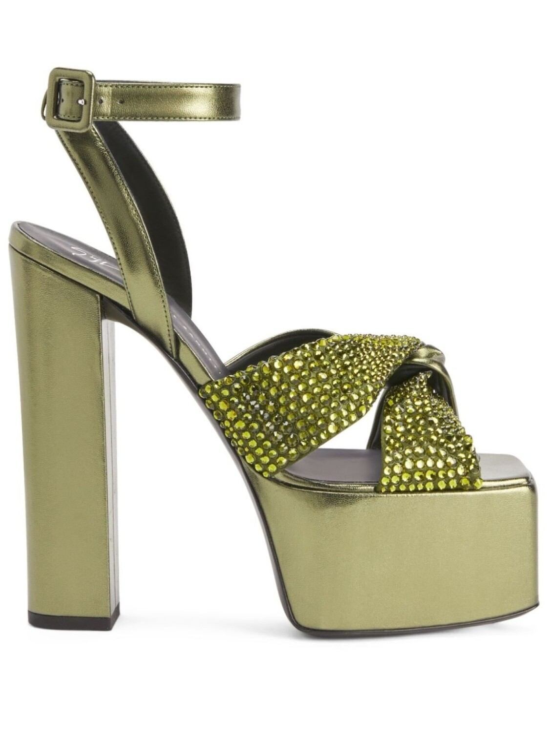 

Giuseppe Zanotti босоножки Souree 150 с кристаллами, зеленый
