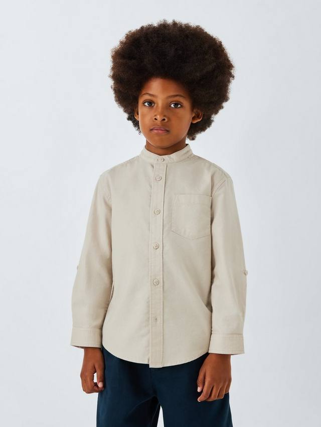 

Детская рубашка с воротником-стойкой John Lewis, Beige
