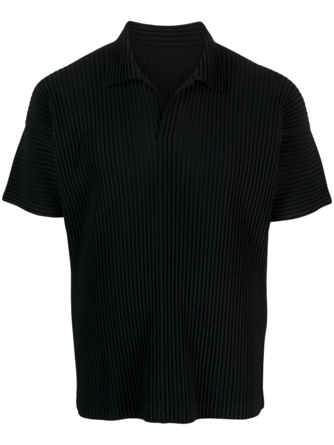 

Homme Plissé Issey Miyake рубашка поло с короткими рукавами и плиссировкой, черный