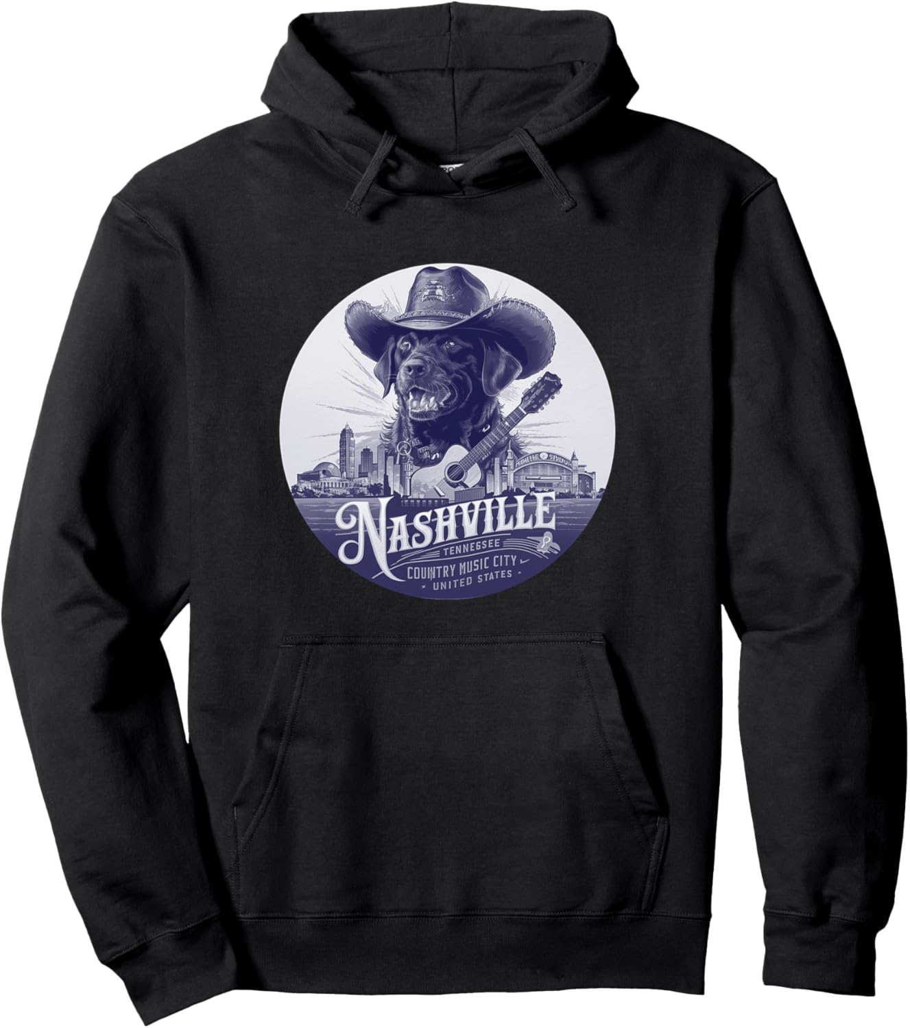

Толстовка Nashville Tennessee Country Music City Labrador, черный