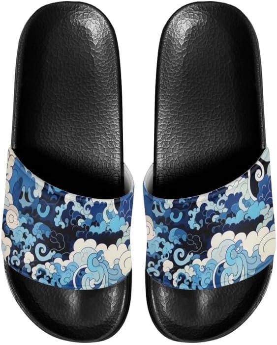 

Тапочки Semioury с американским флагом, уютные для дома и улицы, нескользящие, для женщин и мужчин, с тропическим совой и грибами, комфортные, на все сезоны Semiouray, Retro Cloud Swirl Floral