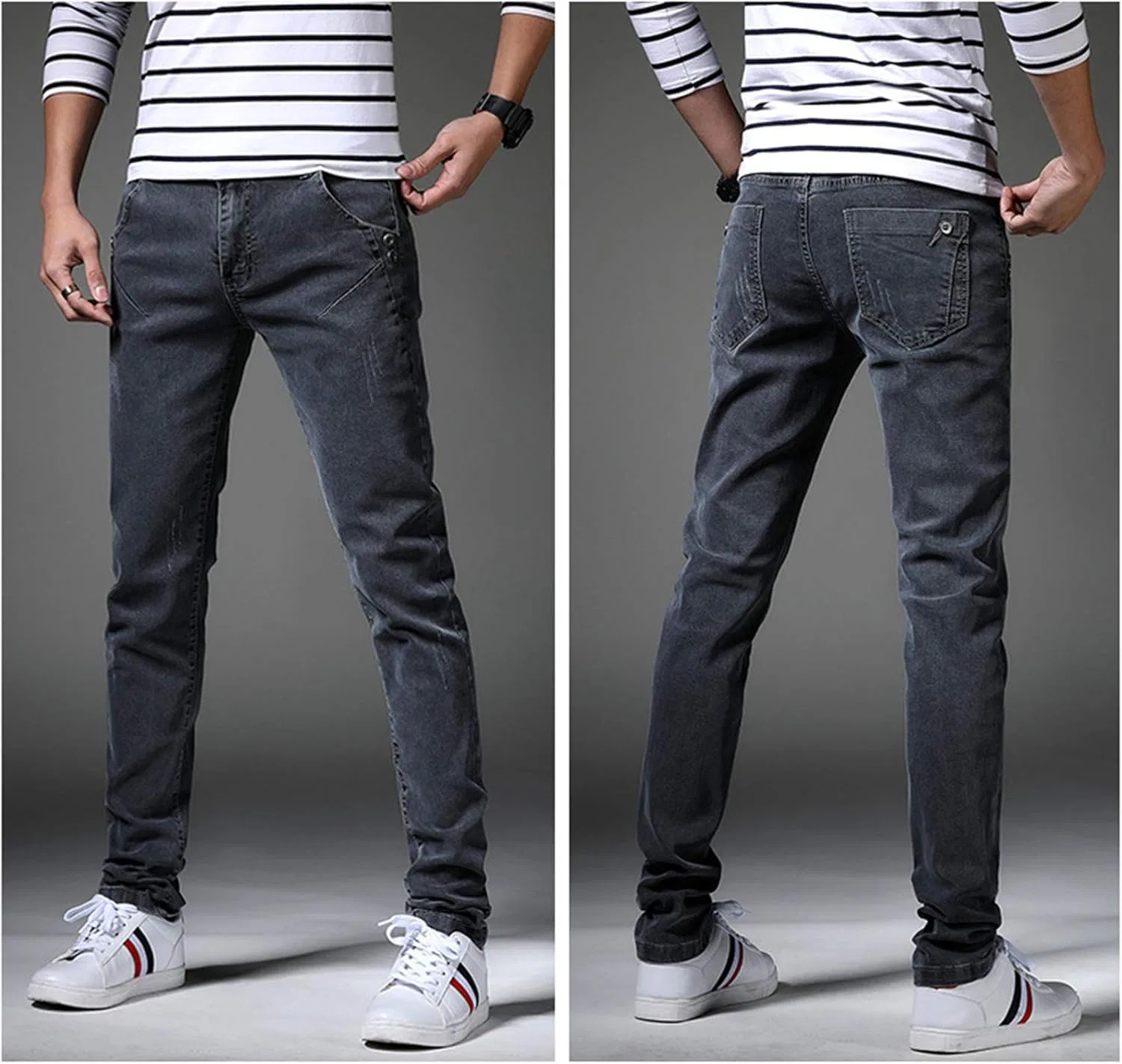 Джинсы slim-fit, серый — фото 2