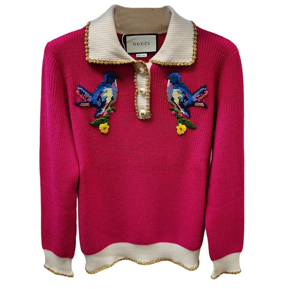 

Кашемировый свитер женский красный GUCCI