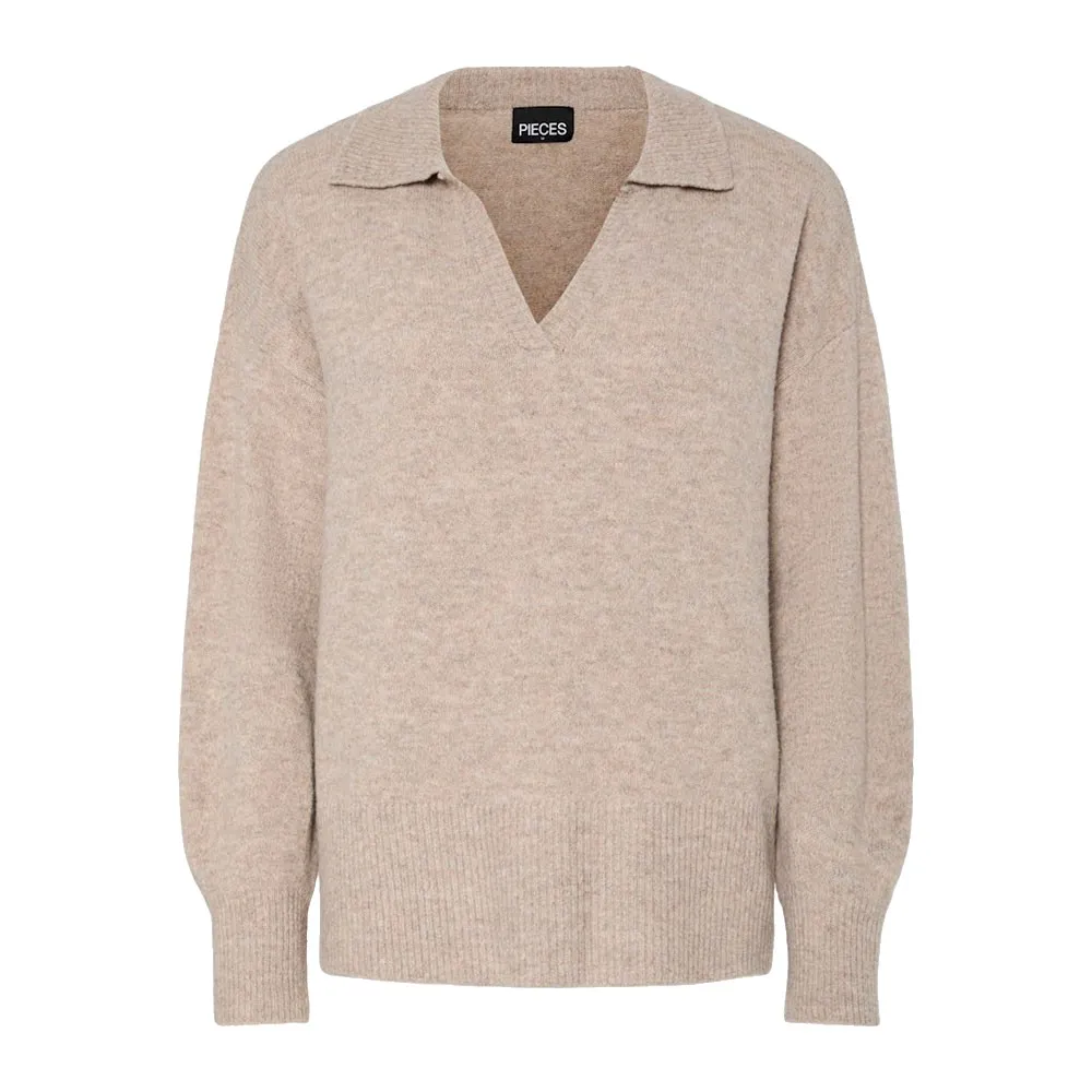 

Свитер Pieces Malou v neck, бежевый