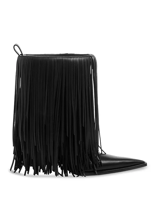 Женские сапоги с бахромой "Авеню" Balenciaga, черный — фото 4