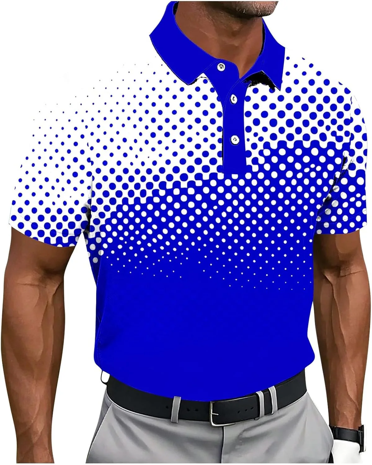 

Мужская поло с коротким рукавом и геометрическим принтом fnnxeal