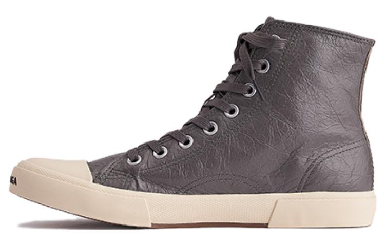 

Balenciaga Парижские высокие кеды 'Коричневая кожа и белая резина' - Умбра, цвет Umber