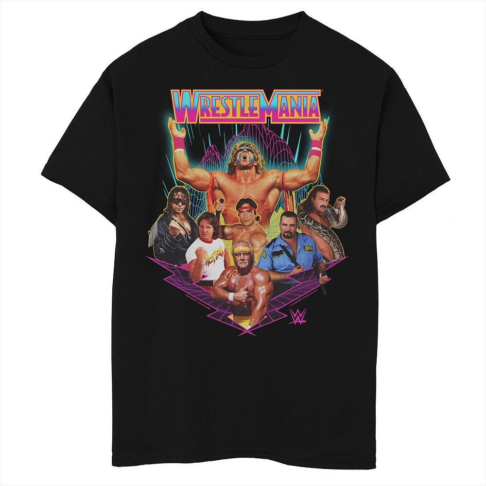 

Футболка с графическим изображением WWE WrestleMania Group Shot для мальчиков Licensed Character, черный