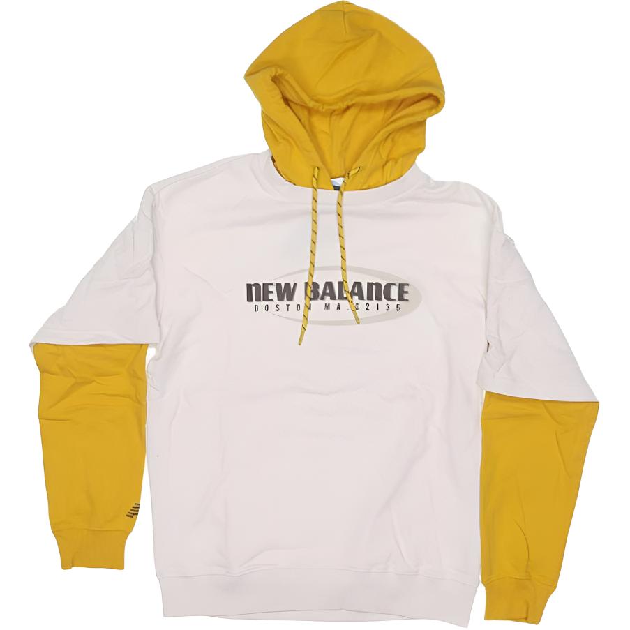 

New Balance Толстовка мужская белая с капюшоном Moderate