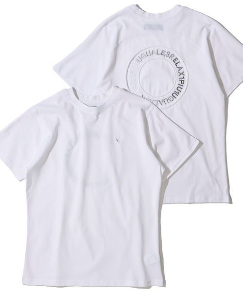 

1piu1uguale3 RELAX Футболка с круглым логотипом, 1PIU1UGUALE3, белая