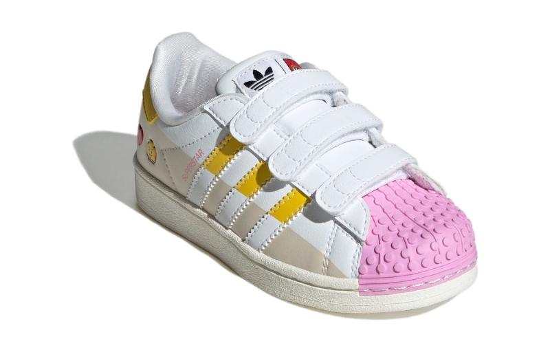 Adidas Originals Детские кроссовки для скейтбординга SUPERSTAR Low Top, бежевые, для детей от 3 до 7 лет — фото 4