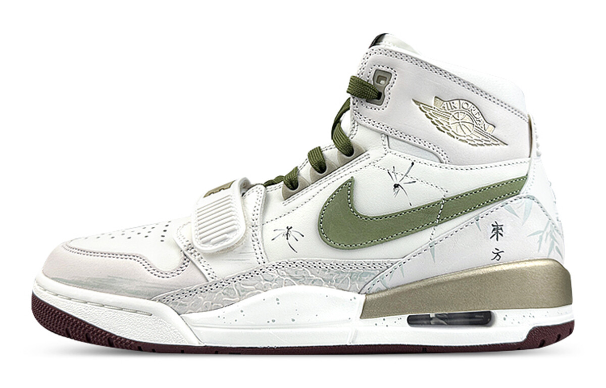 

Кроссовки Jordan Legacy 312 Vintage Basketball Shoes Men High-top Green, белый