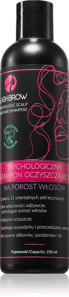 

Мягко очищающий трихологический шампунь для кожи головы и волос Lash Brow, 250 мл