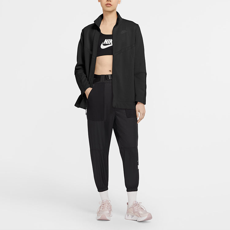 Куртка (WMNS) Nike Sportswear Tech Fleece Stand Collar Casual Cozy Black Jacket — фото 3