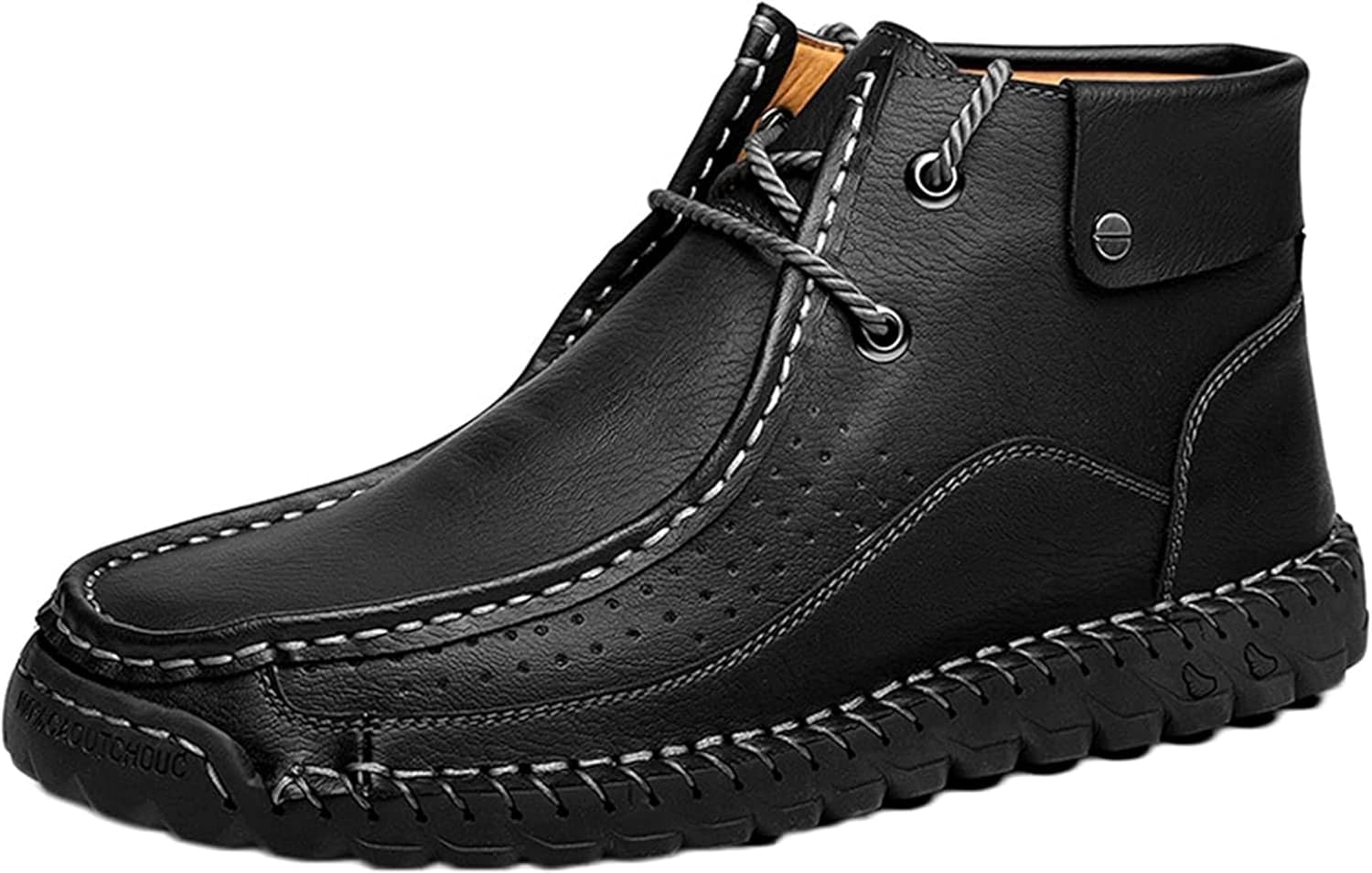

Мужские прогулочные ботинки Yiozoi на шнуровке, высокие, ветронепроницаемые, для осени и зимы, простые мужские повседневные ботинки, черный