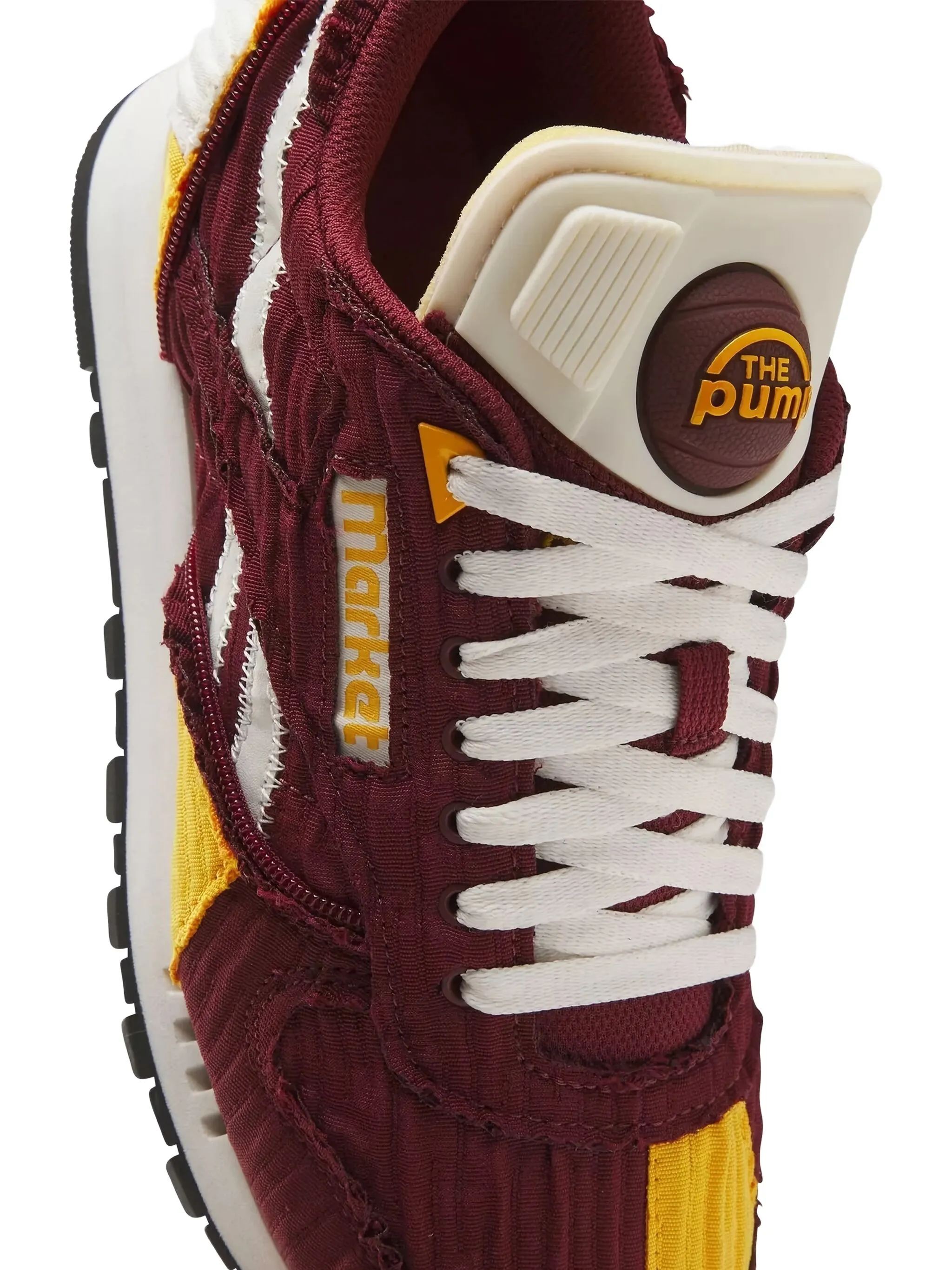Кроссовки Classic Maroon/Yellow из коллаборации с The Pump Reebok, красный — фото 4