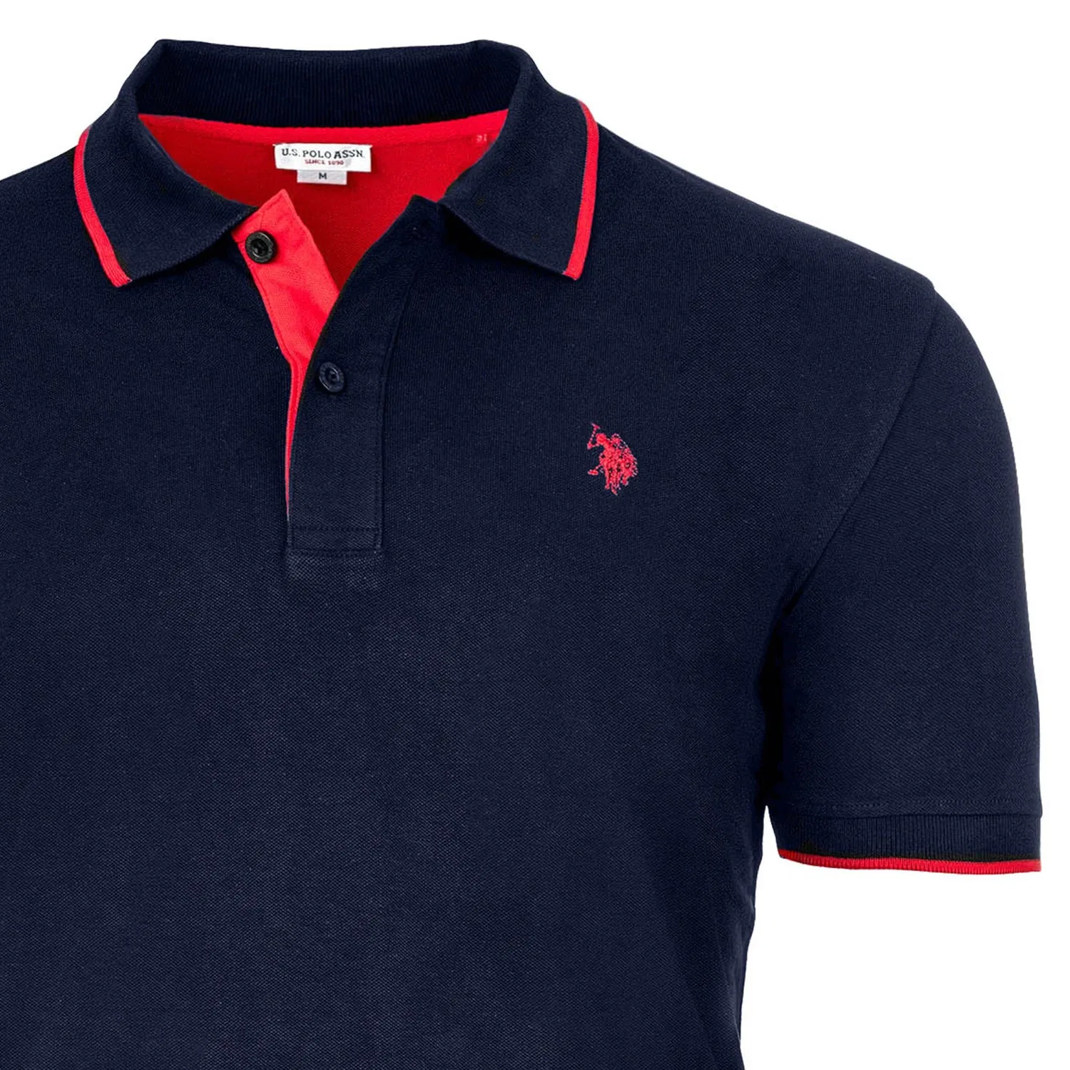 Поло из эластичного пике U.S. Polo Assn., темно-синий — фото 3