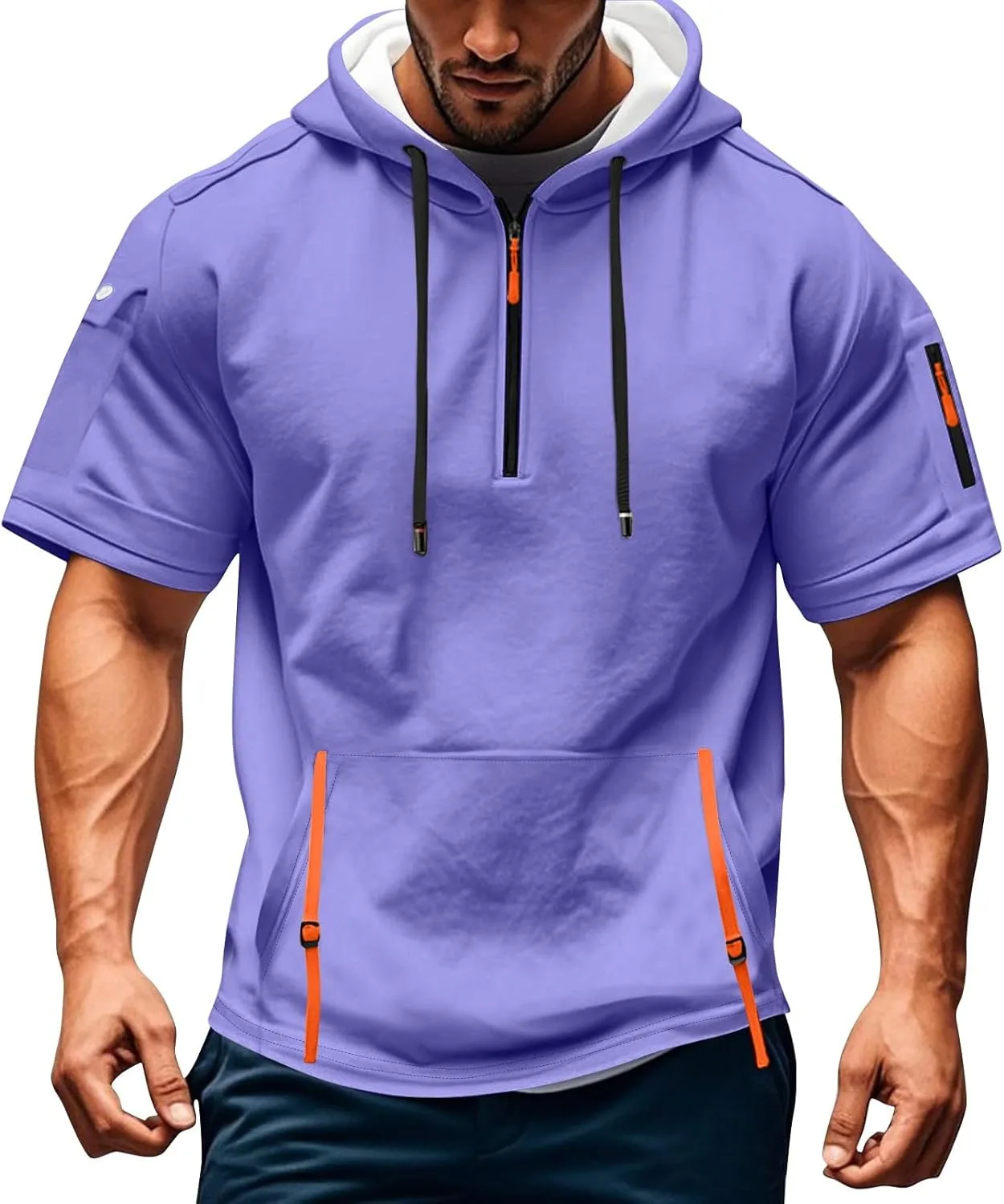 

Мужская футболка с коротким рукавом и капюшоном tobchonp