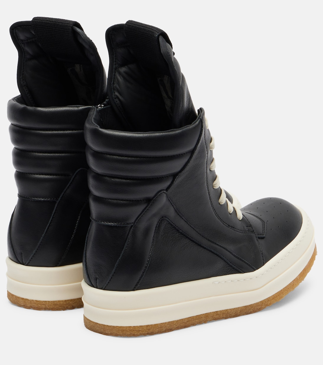 Кожаные кроссовки Geobasket Rick Owens, Black/Milk — фото 2