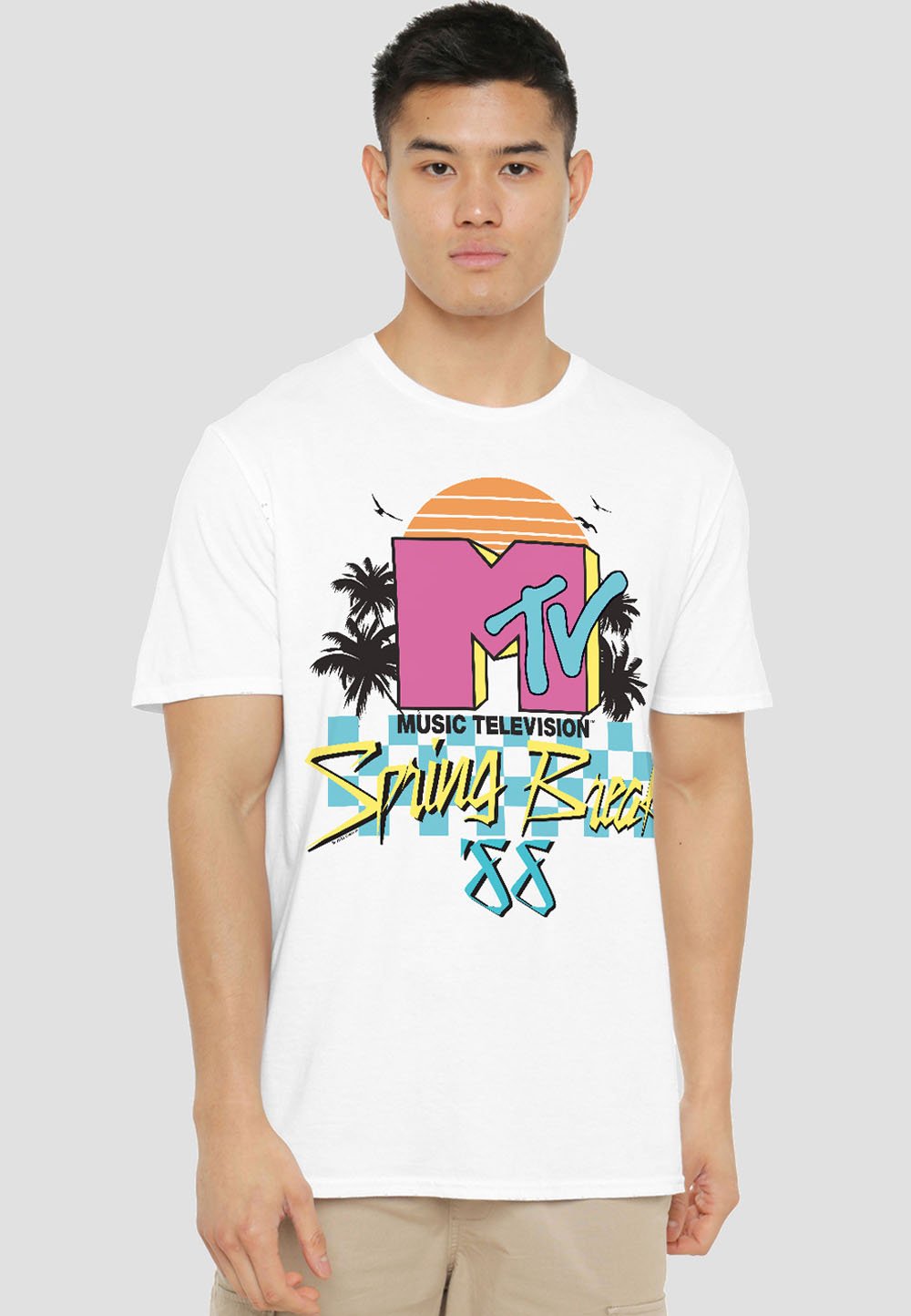 

Футболка с принтом MTV SPRING BREAK CHECKERBOARD Cotton Soul, белый