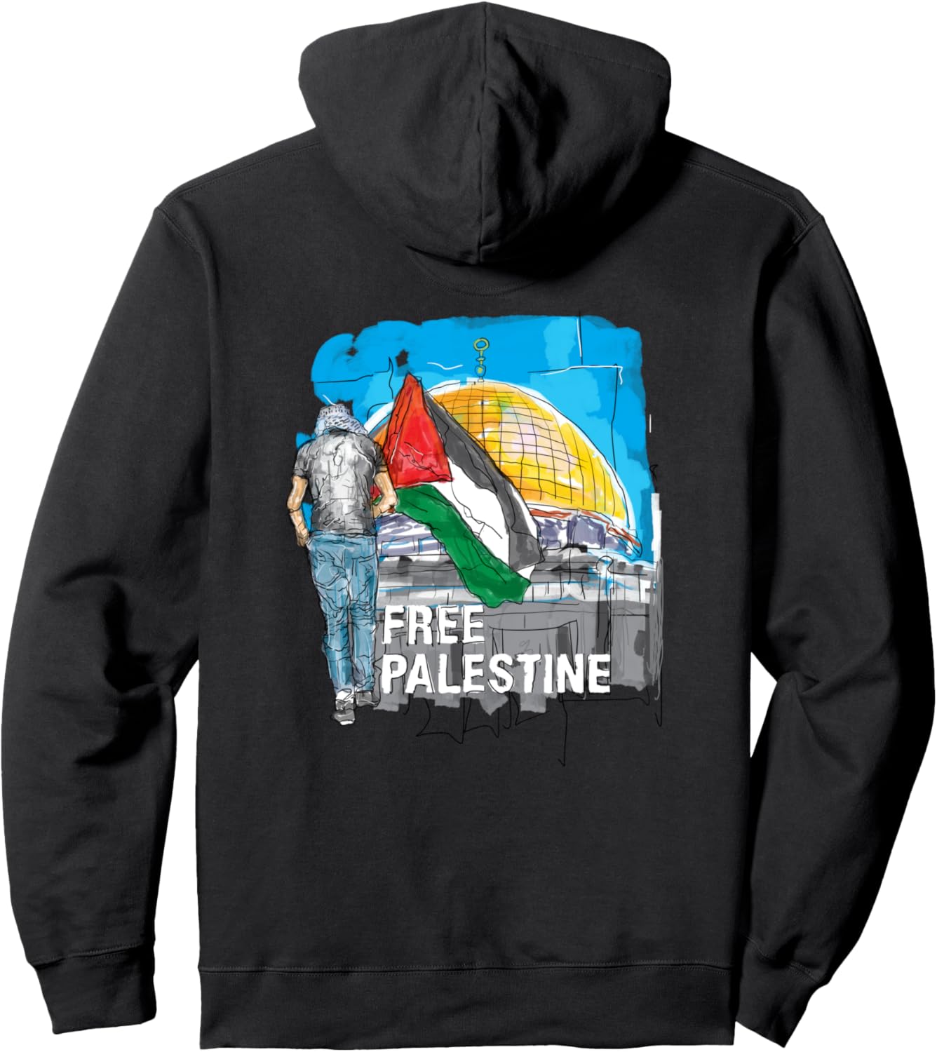 

Толстовка Free Palestine Save Gaza, черная, Черный, Толстовка Free Palestine Save Gaza, черная
