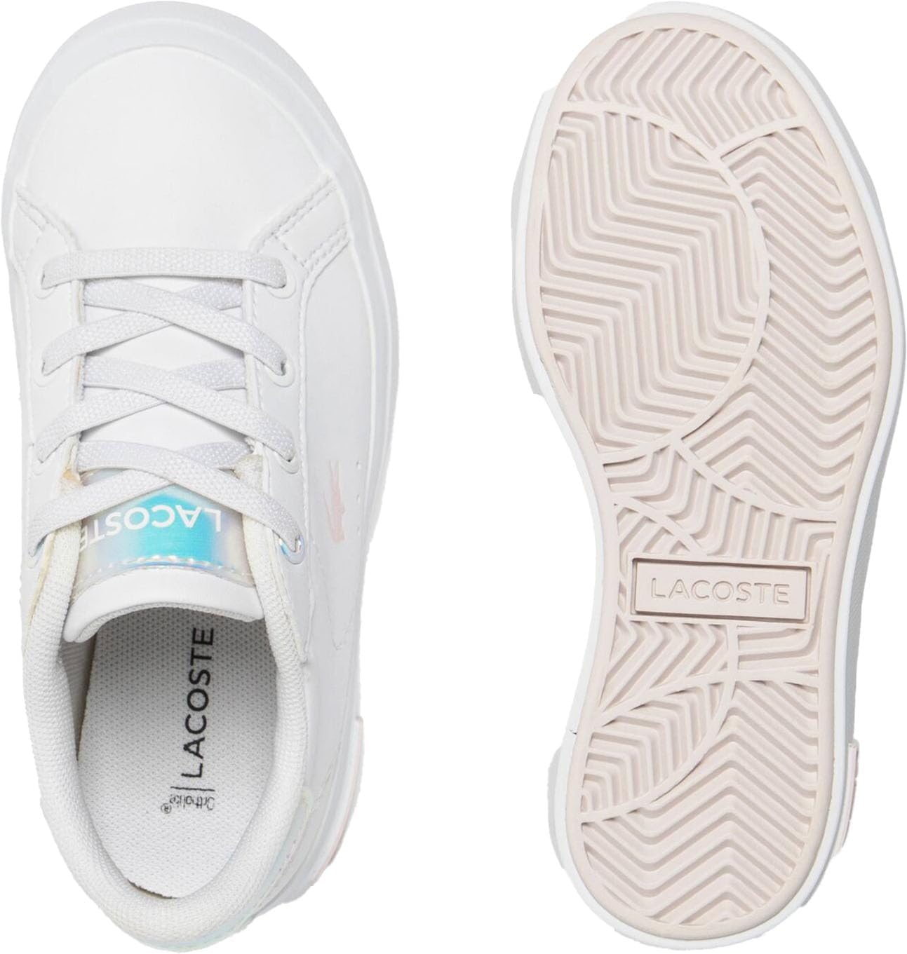 Laceste детские кроссовки Powercourt для мальчиков Lacoste, White & Light Pink — фото 3