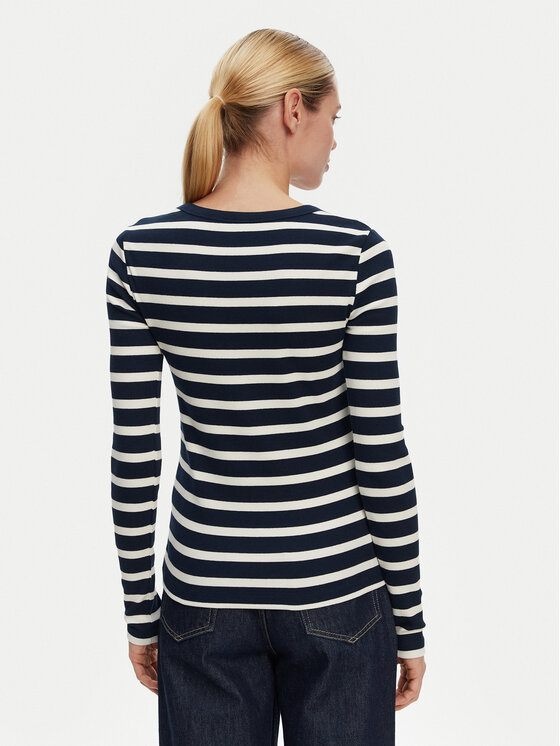 Блузка облегающего кроя Henley WW0WW43905 Tommy Hilfiger, синий — фото 3