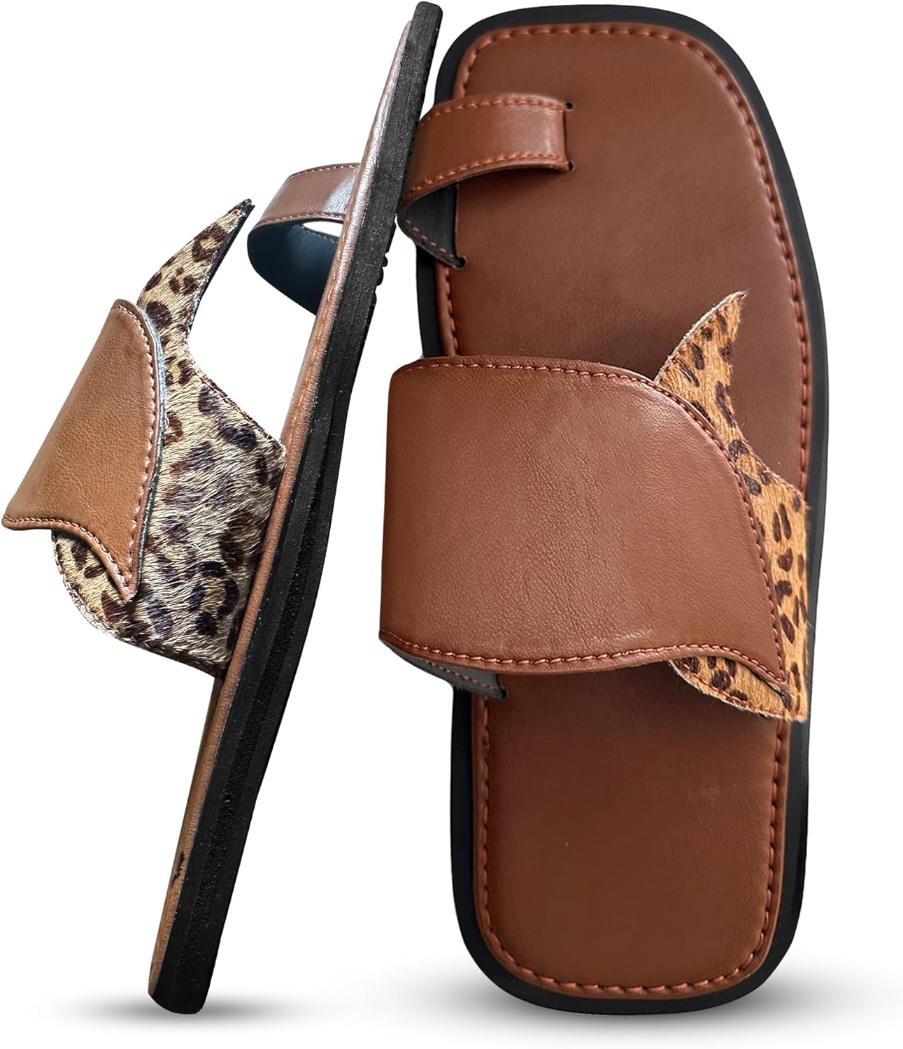 

Сланцы Bilkwas из кожи - ручной работы, из натуральной кожи, для мужчин и женщин, для дома и улицы, с комфортной посадкой, африканский принт, коричневые и черные сандалии с сумкой - стильные, прочные, с амортизирующей подошвой