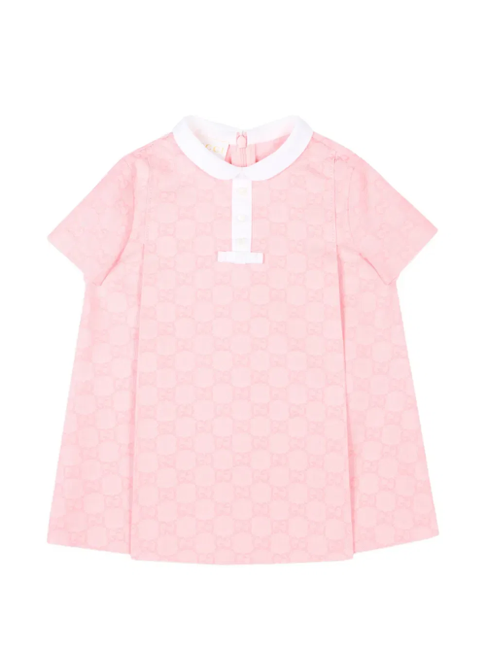 Платье с воротником и короткими рукавами Gucci Kids, розовый