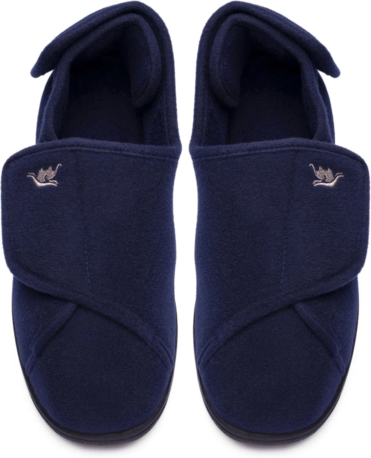 Тапочки с памятью формы, Mens, Navy Blue Happy Touch