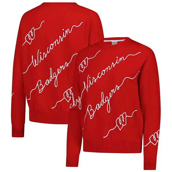 

Женский свитер с вышивкой wisconsin badgers love note красный Kadyluxe