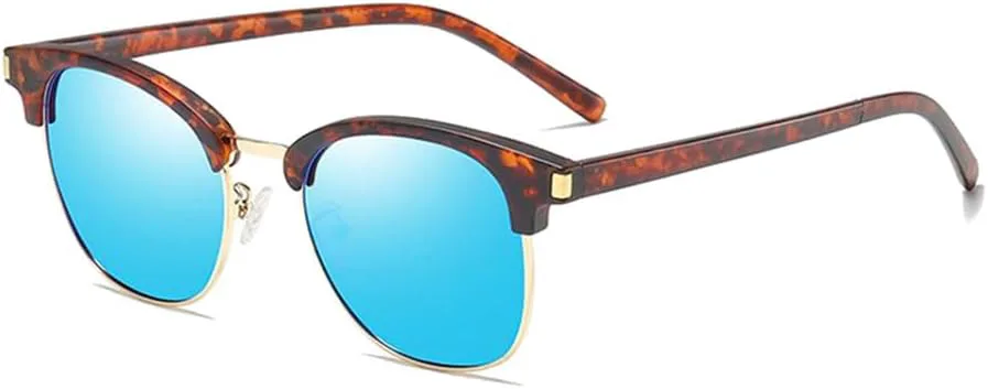 

Полуоправные поляризованные солнцезащитные очки для мужчин и женщин, очки для вождения, солнцезащитные линзы в стиле ретро для мужчин и женщин SZVVBKK, 05