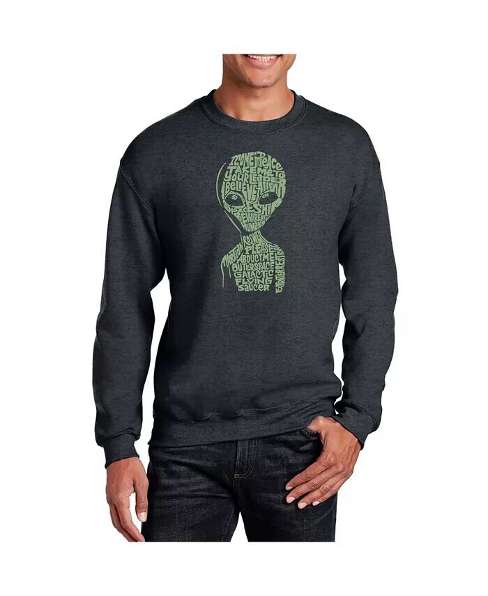 

Мужская толстовка Word Art Alien с круглым вырезом LA Pop Art, серый