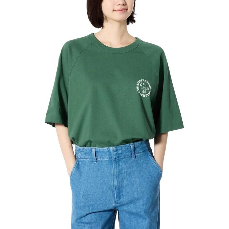 Футболка ко-брендовой серии X PEANUTS, унисекс, бирюзового цвета Uniqlo, бирюзовый — фото 4