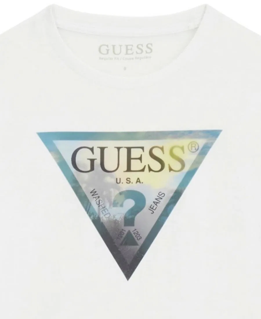 Футболка с коротким рукавом для мальчиков 8-16 лет Guess, белый — фото 3