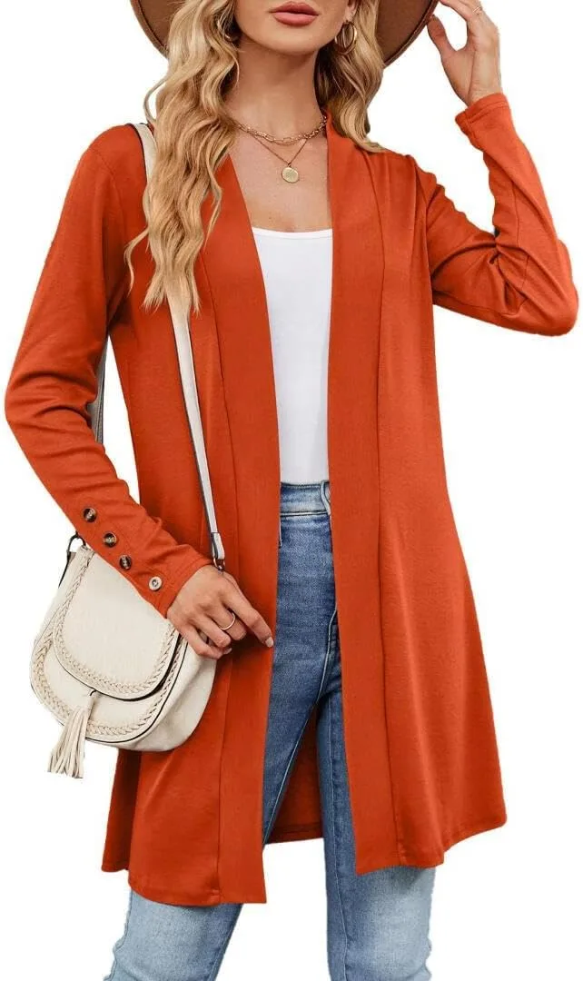 

FMCHICO Cardigan for Women Dressy Casual Long Sleeve Open Front Knit Cardigan Sweaters