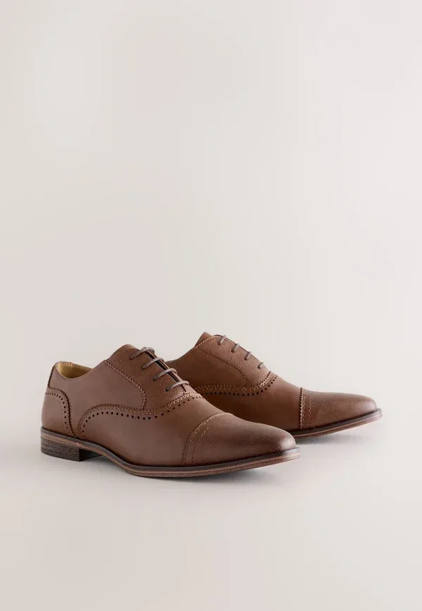 Туфли Oxford Next, toe cap smart lace ups, коричневый — фото 3