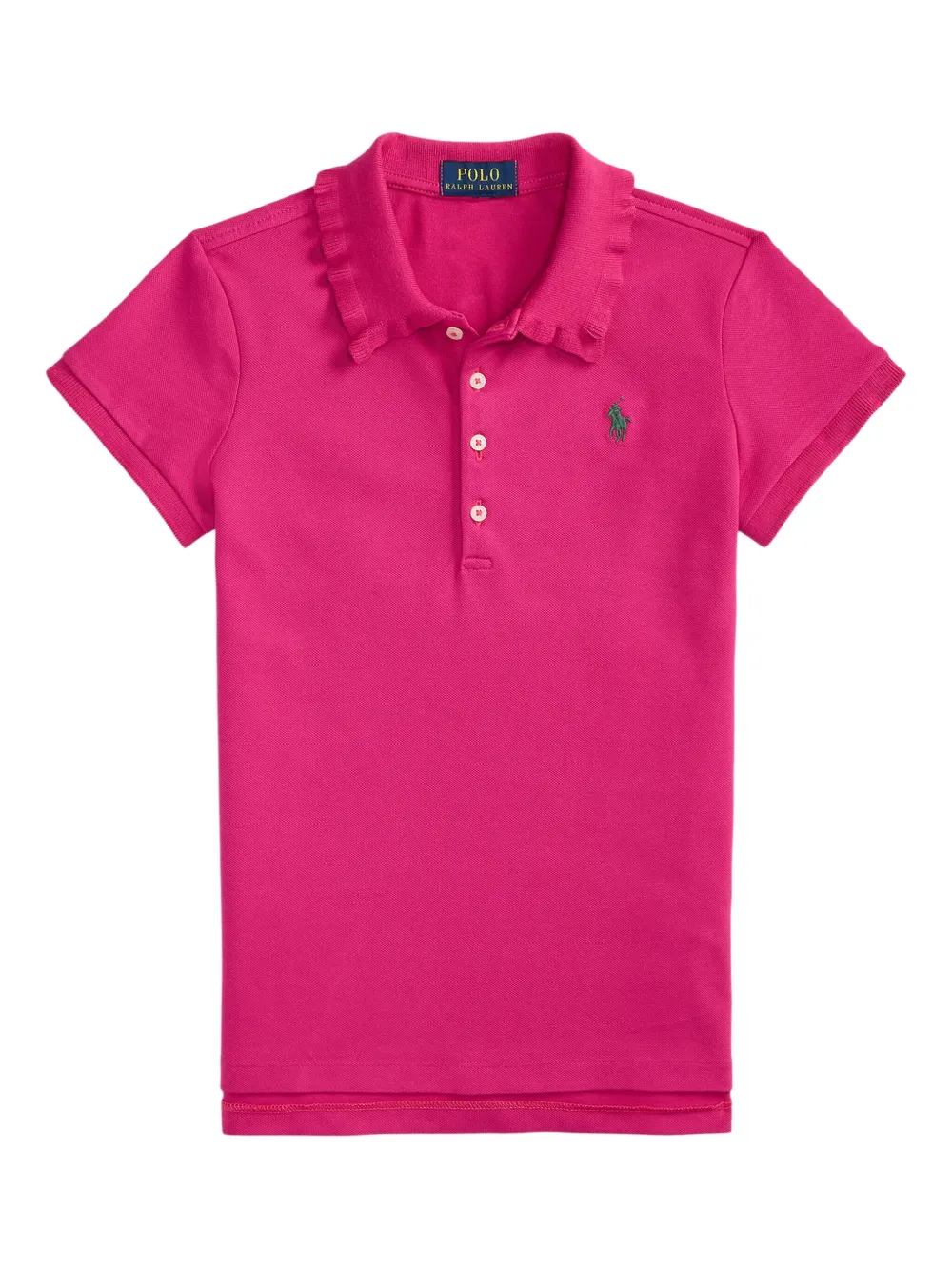 

Рубашка поло с оборками на воротнике POLO RALPH LAUREN KIDS, розовый