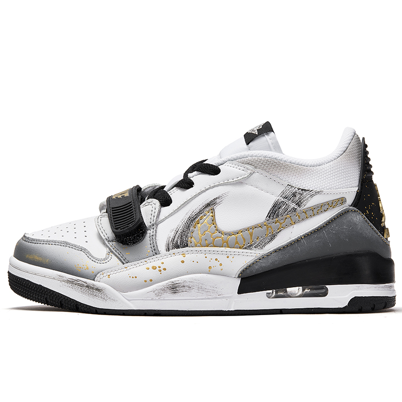 

Кроссовки Jordan Legacy 312 Vintage Basketball Shoes Men Mid-top Black/gold, черный/золотой