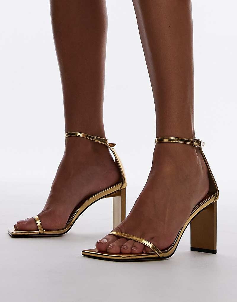 

Topshop – Gus – Нежные босоножки из двух частей с эффектом золота