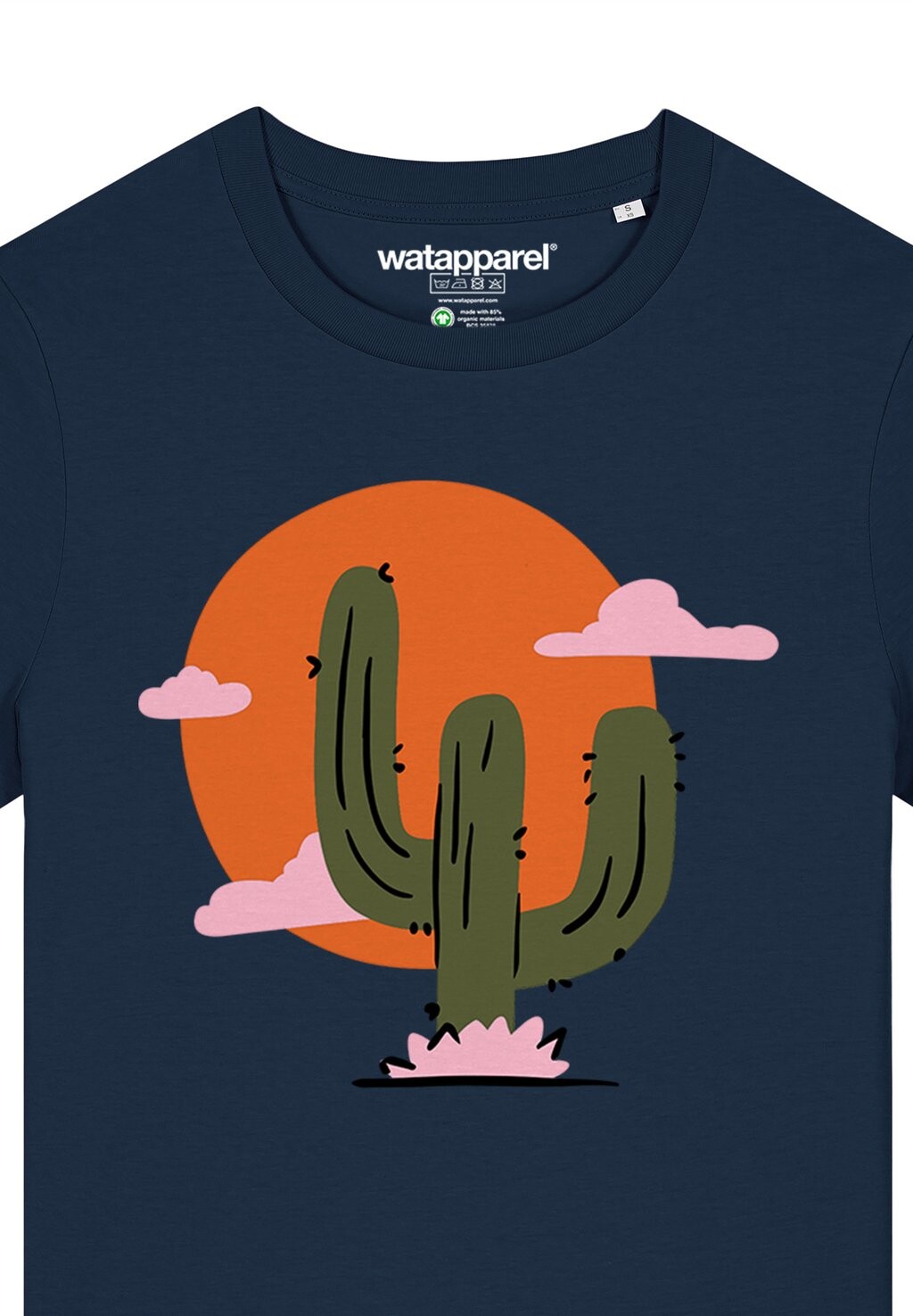 

Футболка с принтом KAKTUS IM SONNENUNTERGANG watapparel, темно-синий