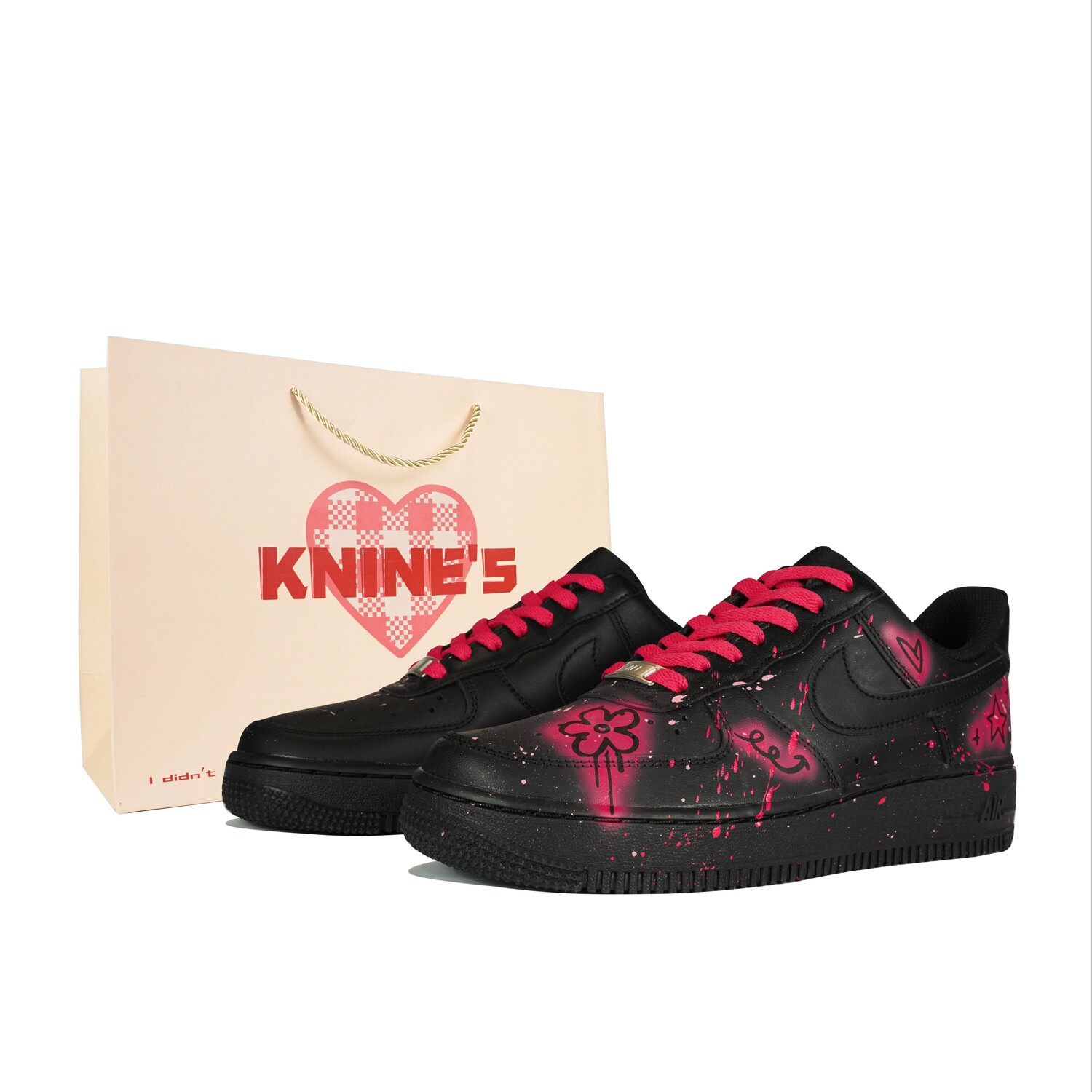 

Кроссовки Nike Air Force 1 Skateboarding Shoes Women's Low-top Black/Pink, черный