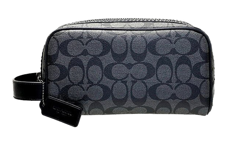 

COACH Косметичка Travel Kit PVC With Canvas And Leather Travel Bag, Toiletry Bag, Makeup Bag Small Size Unisex Black