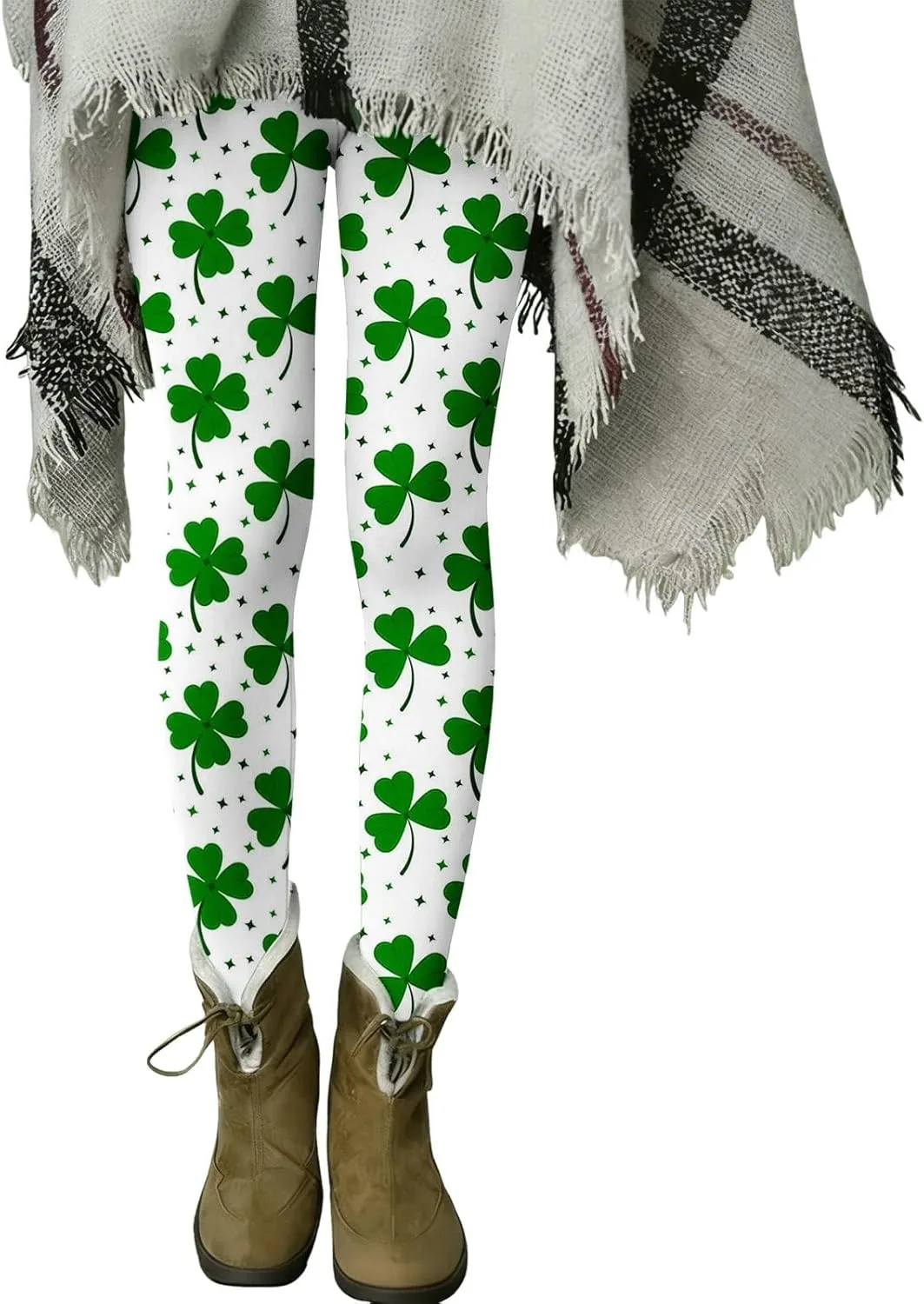

Женские леггинсы St Patricks Day 2026 Shamrock Irish Green с эффектом контроля живота