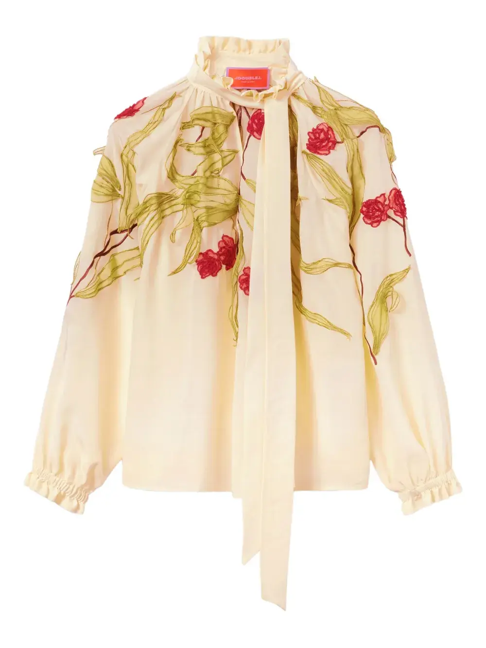 

Блузка с оборками и вышивкой La DoubleJ, нейтральный