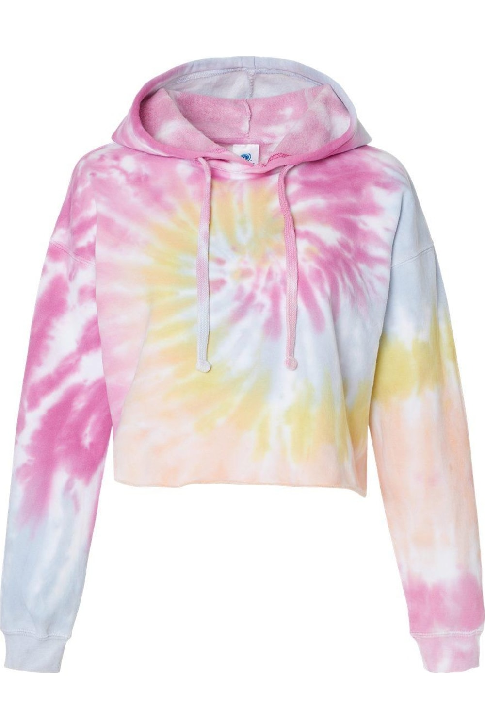 

Женская толстовка Colortone Tie-Dyed Crop с капюшоном, цвет desert rose