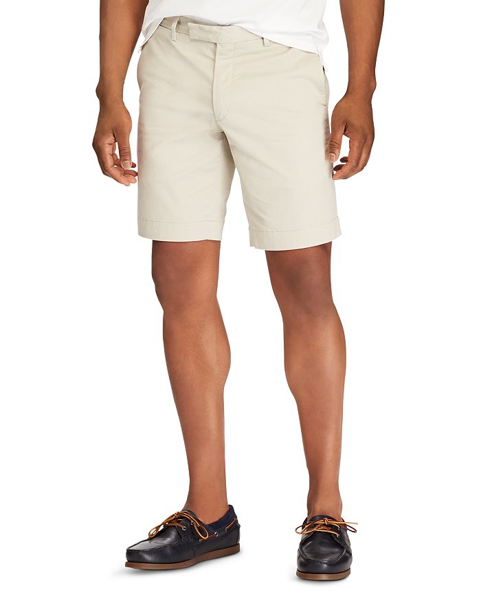 

9,5-дюймовые эластичные укороченные шорты из твила Slim Fit Polo Ralph Lauren, коричневый/бежевый