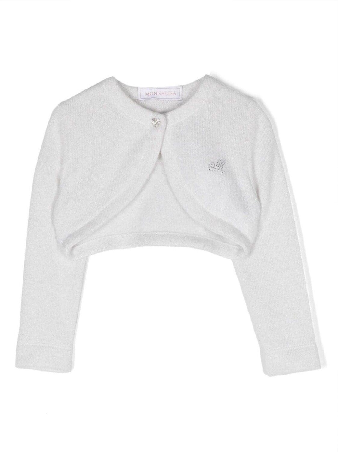 

Monnalisa укороченный кардиган со стразами, нейтральный цвет