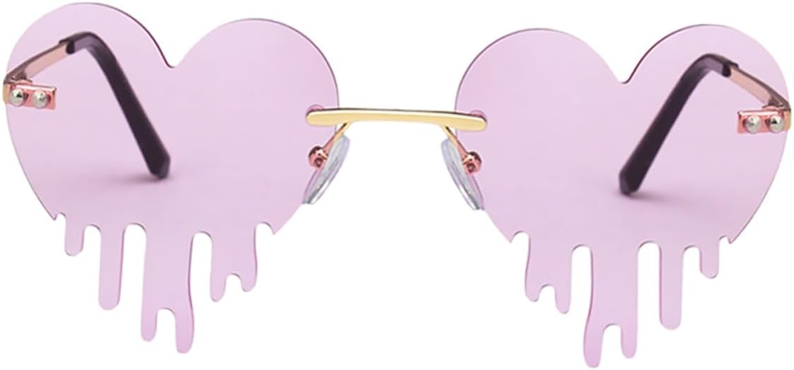 

Солнцезащитные очки в форме сердца без оправы. Легкие очки для фотосессии на вечеринке в честь Дня святого Валентина. Удобная носовая подушечка. Стильные пляжные очки для женщин LALADEFIEE, red