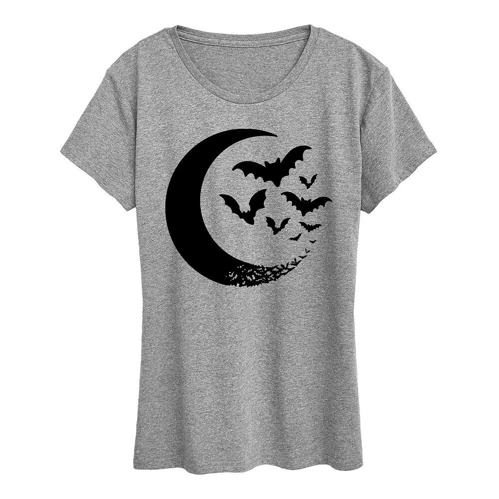 

Женская футболка Crescent Moon Bats Halloween Licensed Character, серый